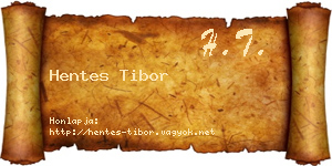 Hentes Tibor névjegykártya